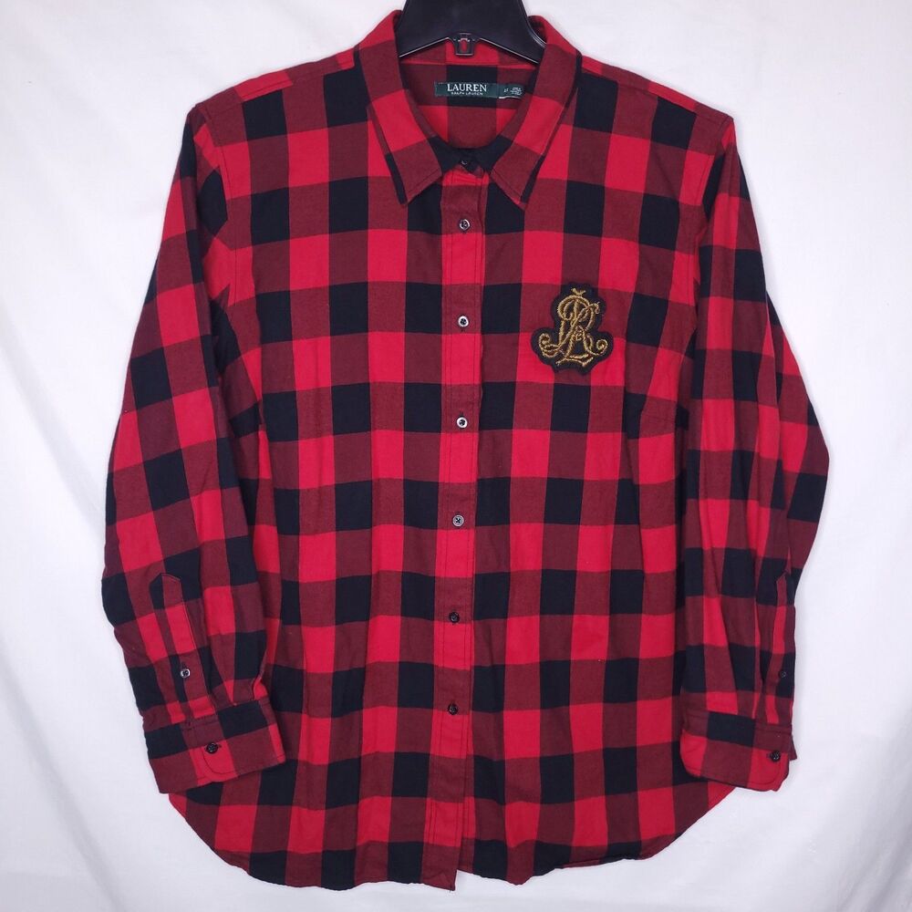 Lauren Ralph Lauren Shirt Womens 2X Red Buffalo Check